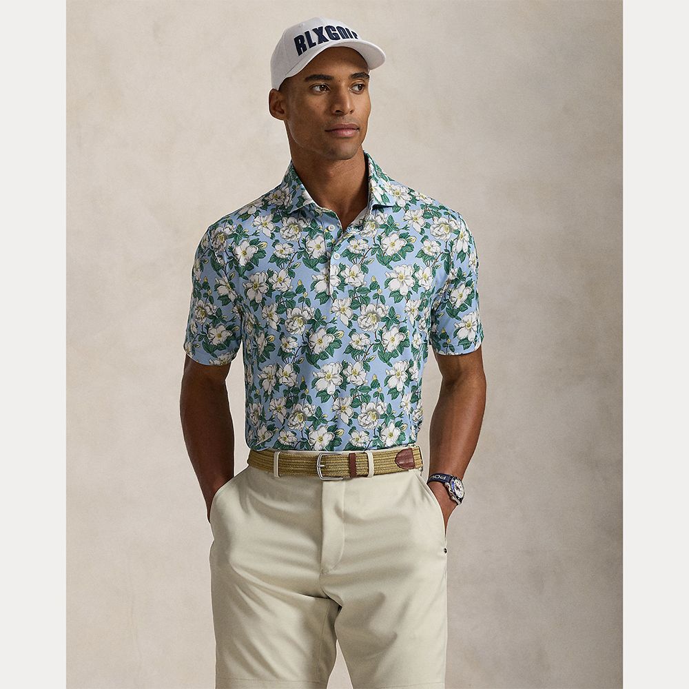 RLX Classic Fit Pique Herre Blå Floral