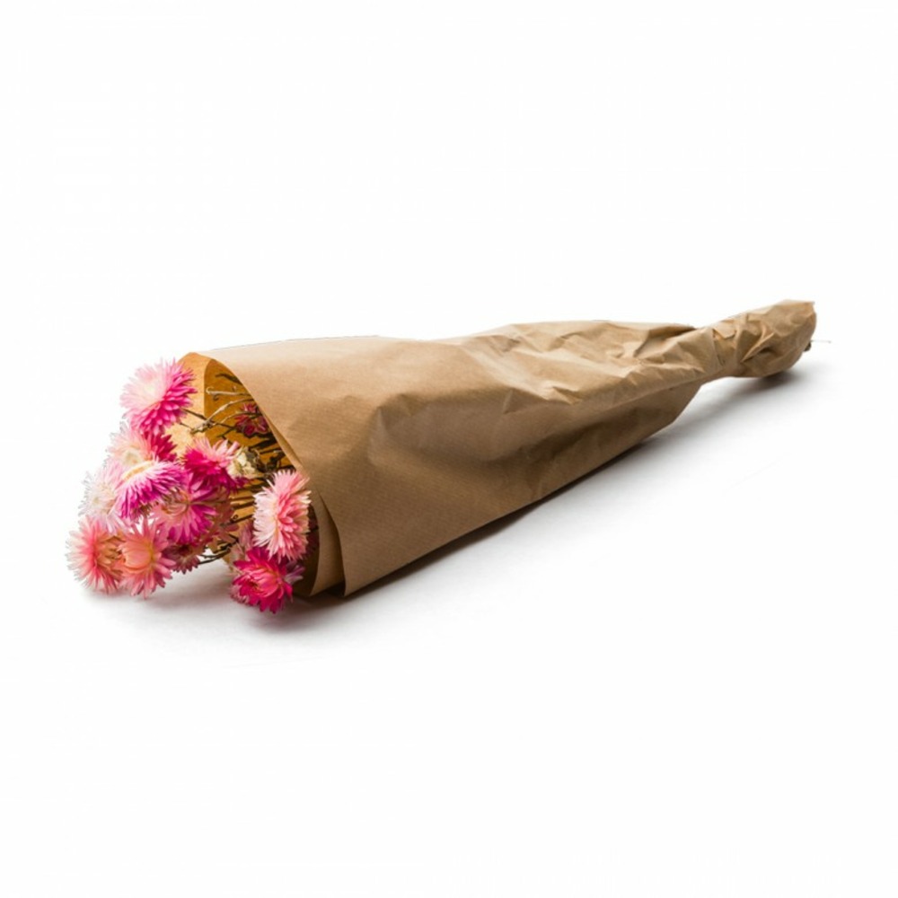 Botte de fleurs séchées helichrysum rose