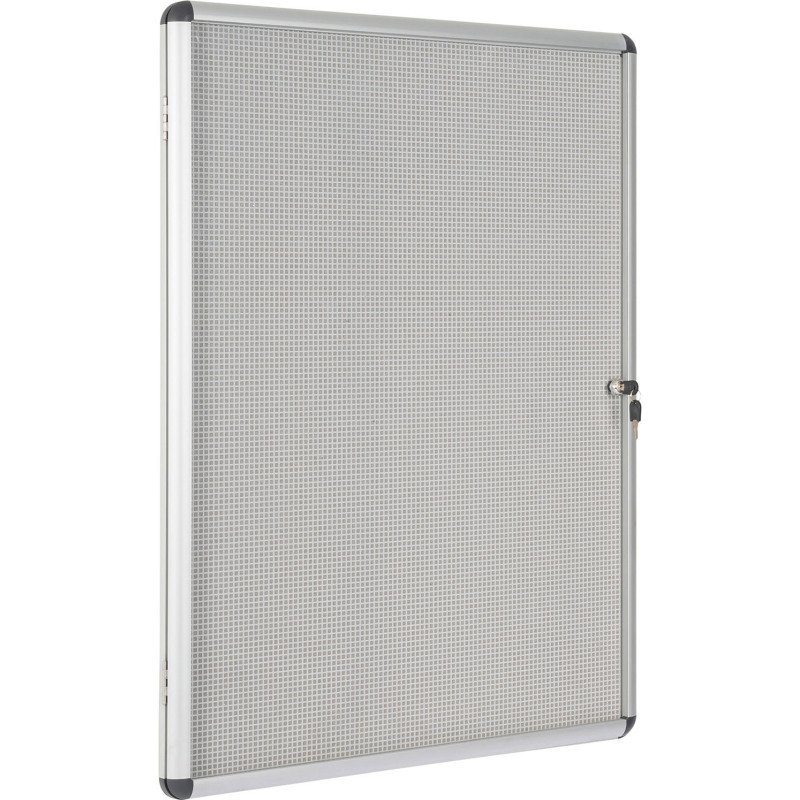 Vitrine intérieure extra plate acier laqué porte battante cadre aluminium Bi-Office Enclore - 9 feuilles
