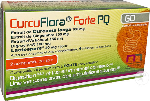 CurcuFlora Forte PQ Pour Une Digestion Et Un Transit Intestinal Optimaux 60 Comprimés Pelliculés