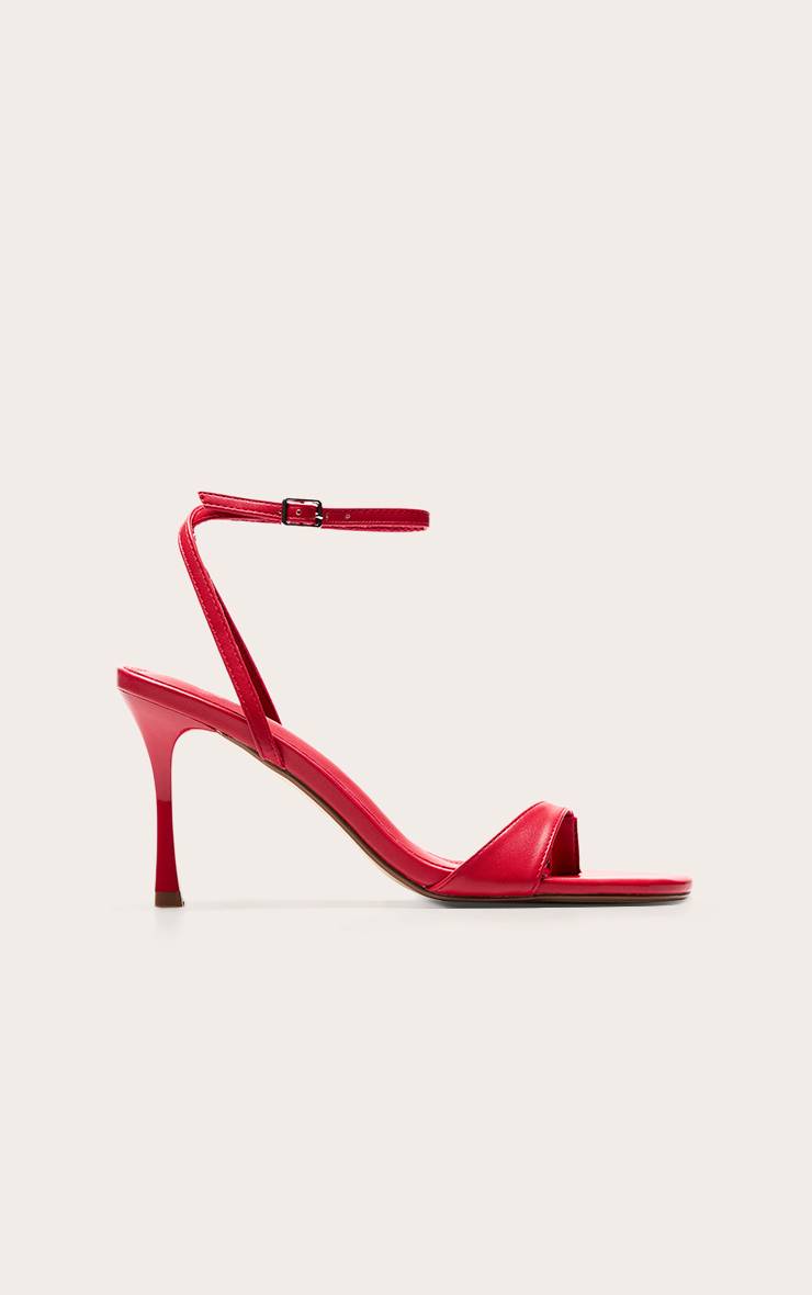 Rouge Sandale À Talon Compensé En Synthétiquecuir Avec Bride Entre Les Orteils