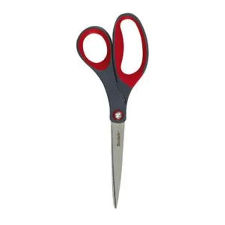 Scotch® Präzisionsschere, 20 cm, asymmetrisch, rot/grauer Komfortgriff