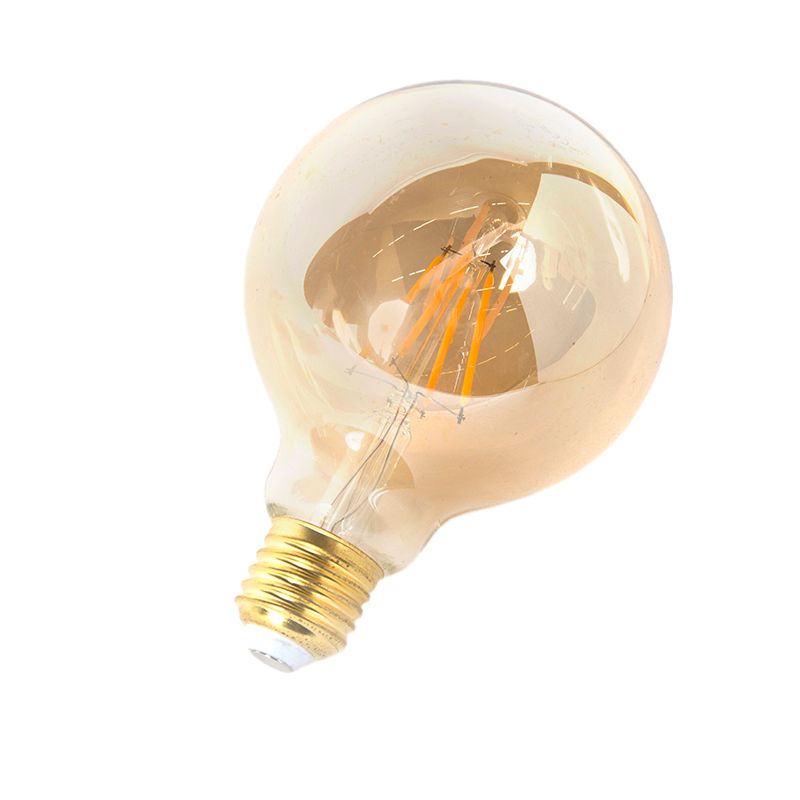 Set van 5 E27 dimbare LED lampen G95 goud 5W 380 lm 2200K