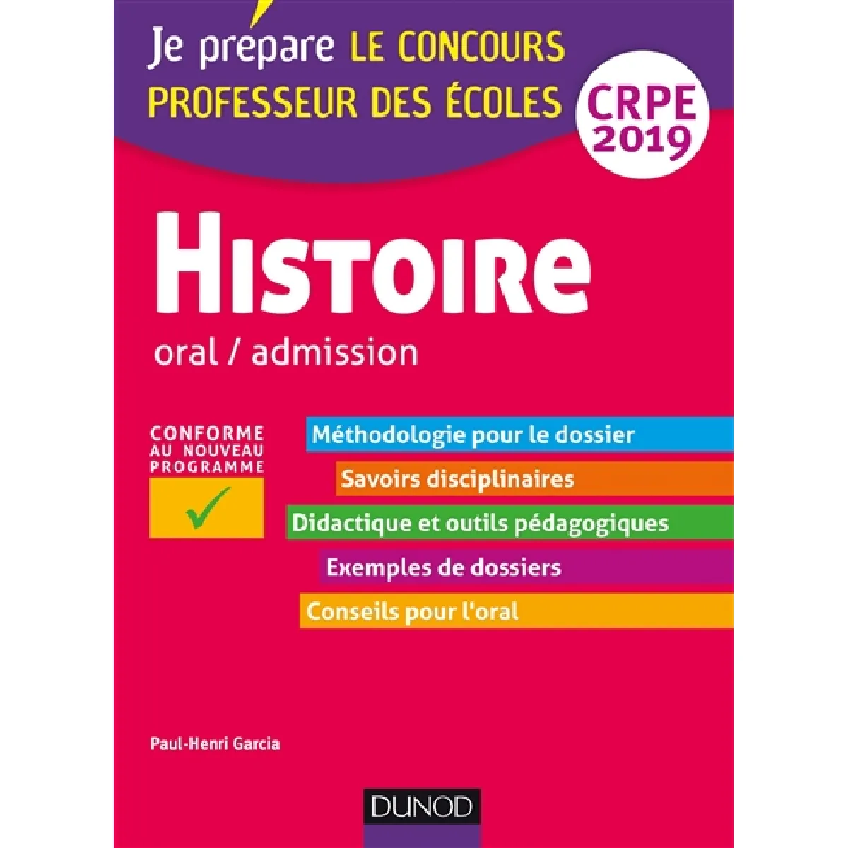 Histoire : oral, admission, CRPE 2019 · Occasion