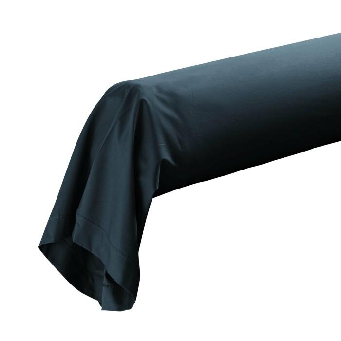TAIE TRAVERSIN 85X185CM PERCALE UNI 78 FILS BLEU NUIT