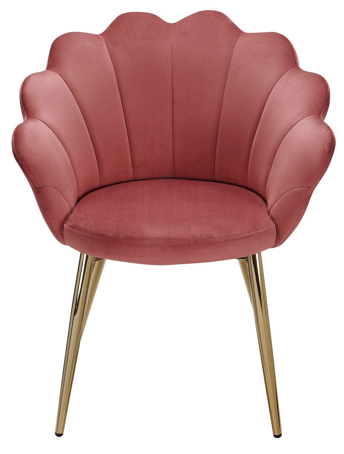 Esszimmerstuhl Samtstoff rosa/goldfarbig