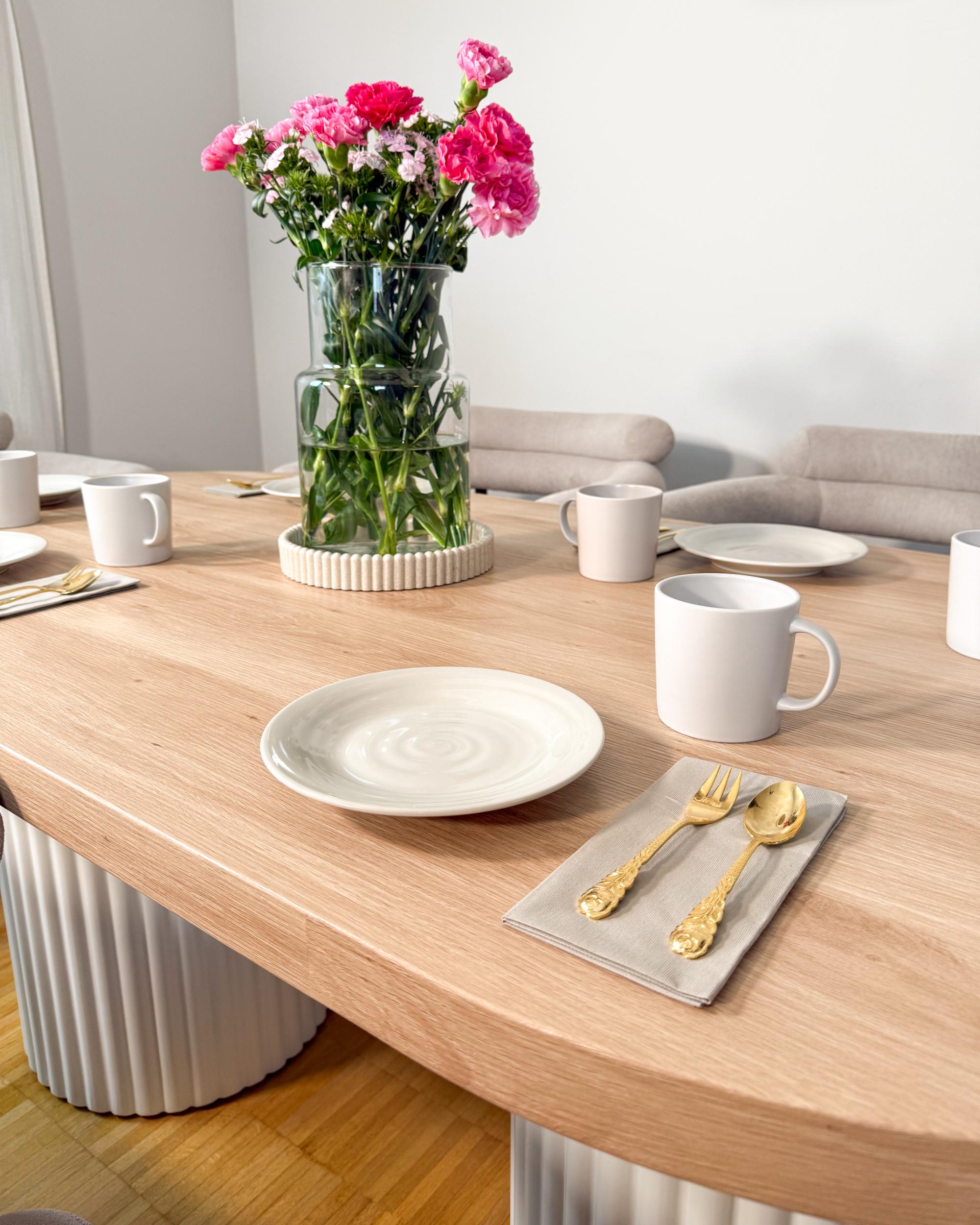 Eettafel SHERIDAN Lichtbruin/wit 90 cm 180 cm