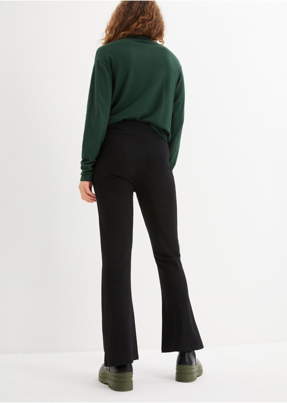 Pantalon en Punto di Roma avec jambes évasées