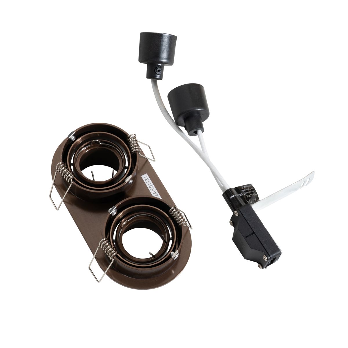 Afgeronde inbouwspot donkerbrons GU10 35mm kantelbaar 2-lichts - Installa