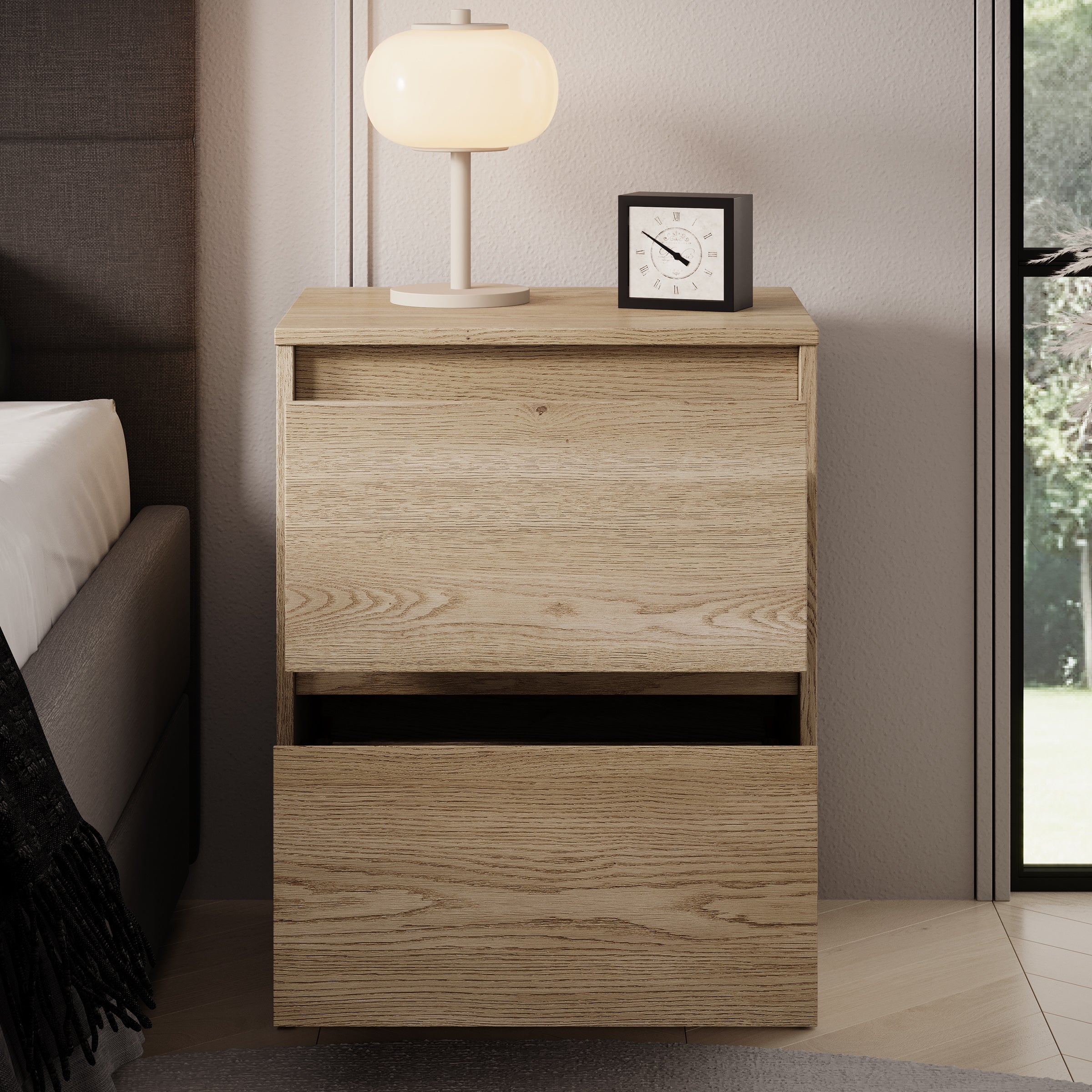 Meubella - Nachtkastje Cuarto - Eiken - 47 cm