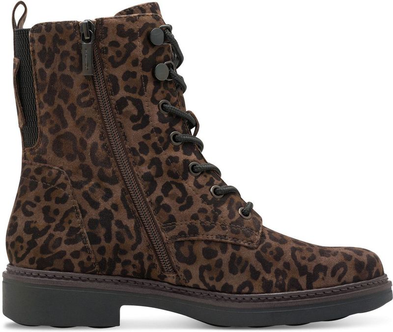 Tamaris - Lace Boot Flat - Kuitlaarzen - Dark Leopard