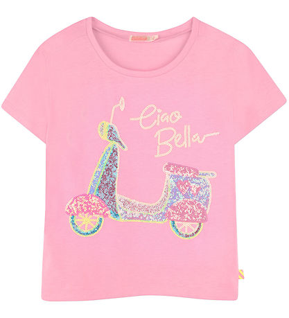 Billieblush T-Shirt - Pink m. Scooter/Pailletten