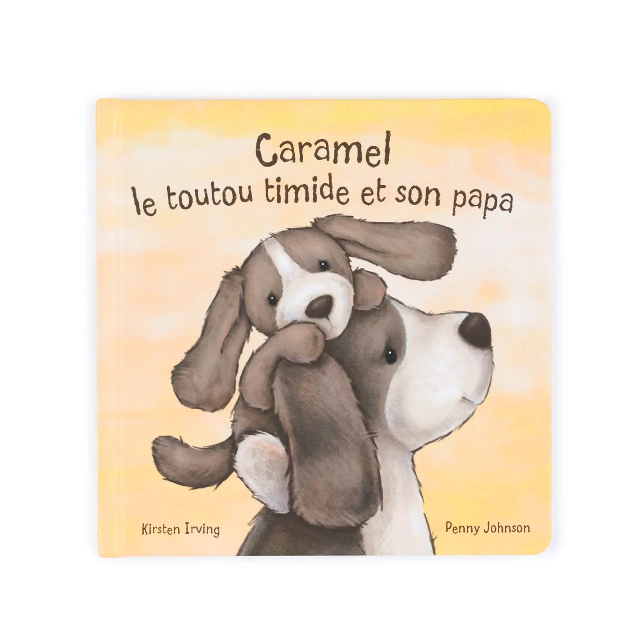 Jellycat Chien Bashful Fudge + Livre Caramel Le Toutou Timide Et Son Papa (Version Française)
