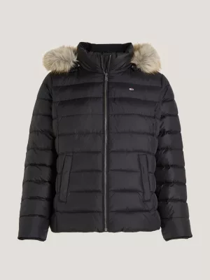 Jaqueta com capuz e acolchoamento em plumas Curve Essential