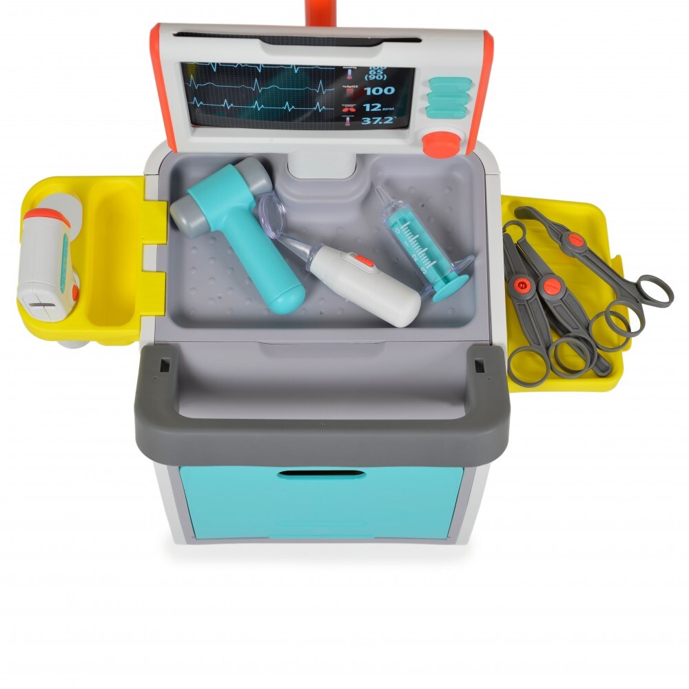 Moni Kinder Spielzeug Arztwagen, Melodien, Spritze, Stethoskop, Taschenlampe
