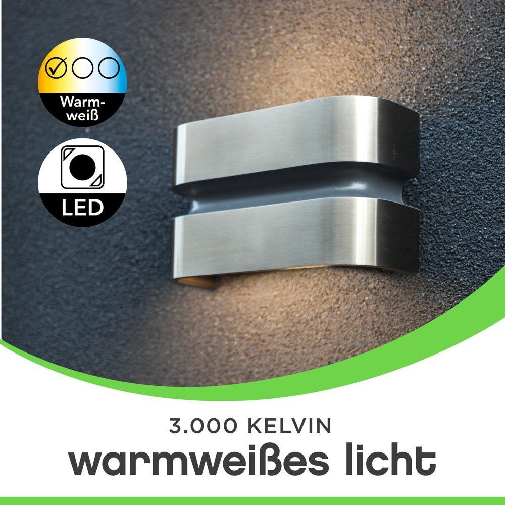 LED buitenwandlamp Maya in roestvrij staal up- en downlight