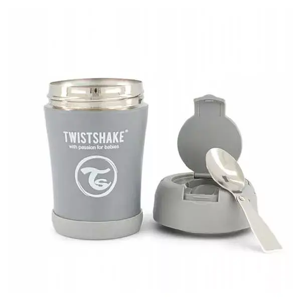 Recipiente térmico Twistshake para alimentos, cinza pastel, 350ml