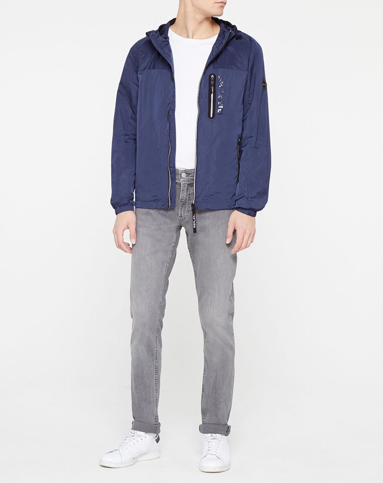 Replay Veste zippée utility bleu marine
