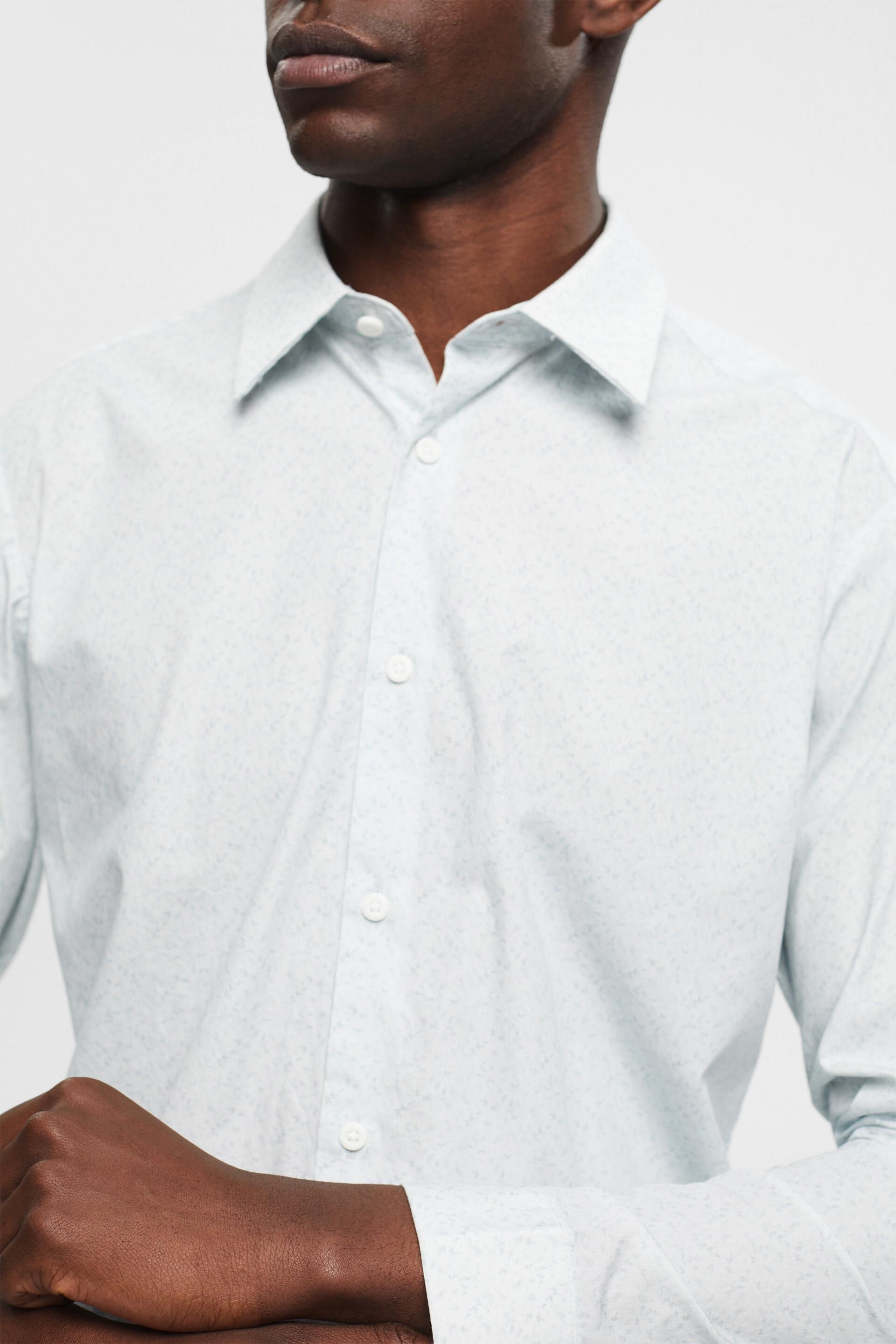 Chemise en coton à motif de coupe Slim Fit