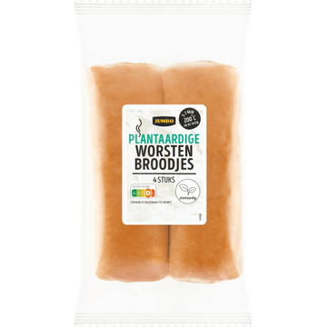 Jumbo Plantaardige Worstenbroodjes 4 Stuks