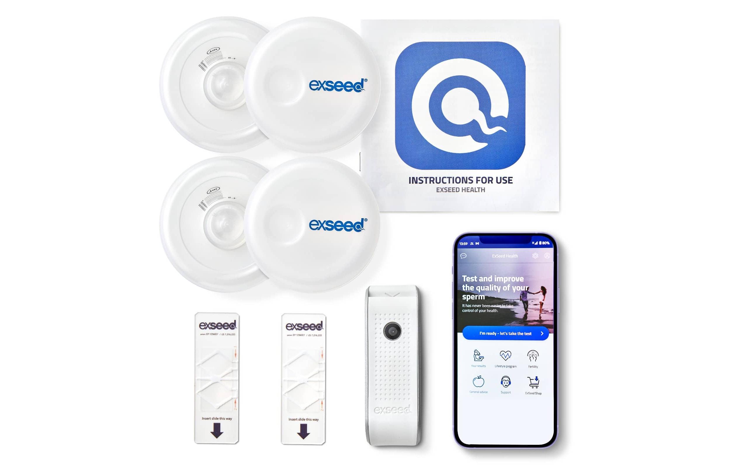 Testkit Spermienqualität inkl. 2 Tests<br>Medizinischer Spermientest für zu Hause in 15 Minuten