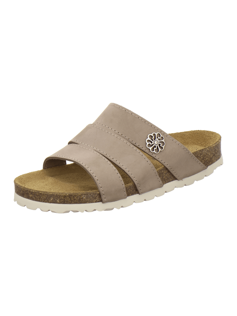 Pantoletten Damen Leder sand