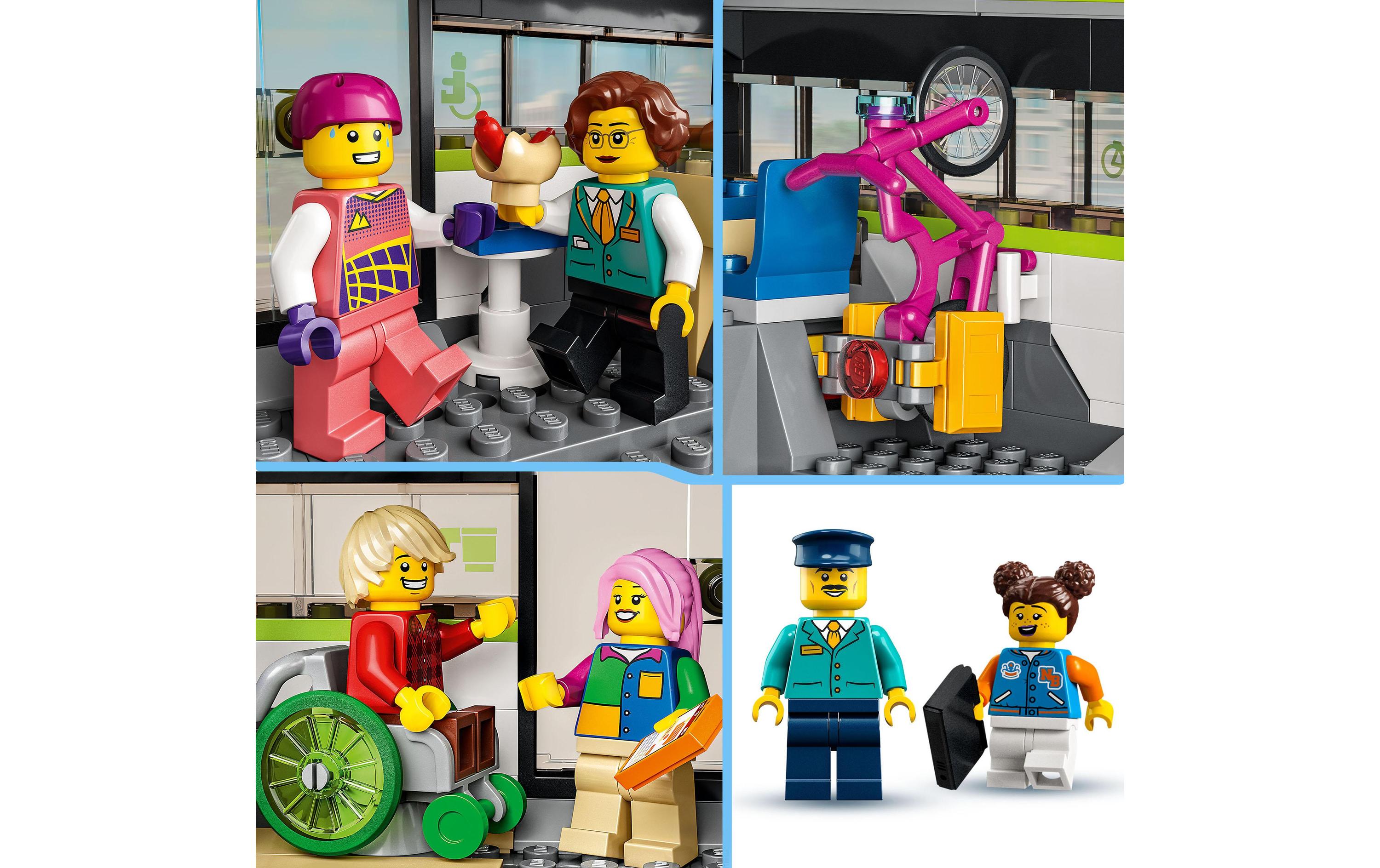 City Personen-Schnellzug 60337<br>Spielset voller realistischer Funktionen und mit 6 Minifiguren
