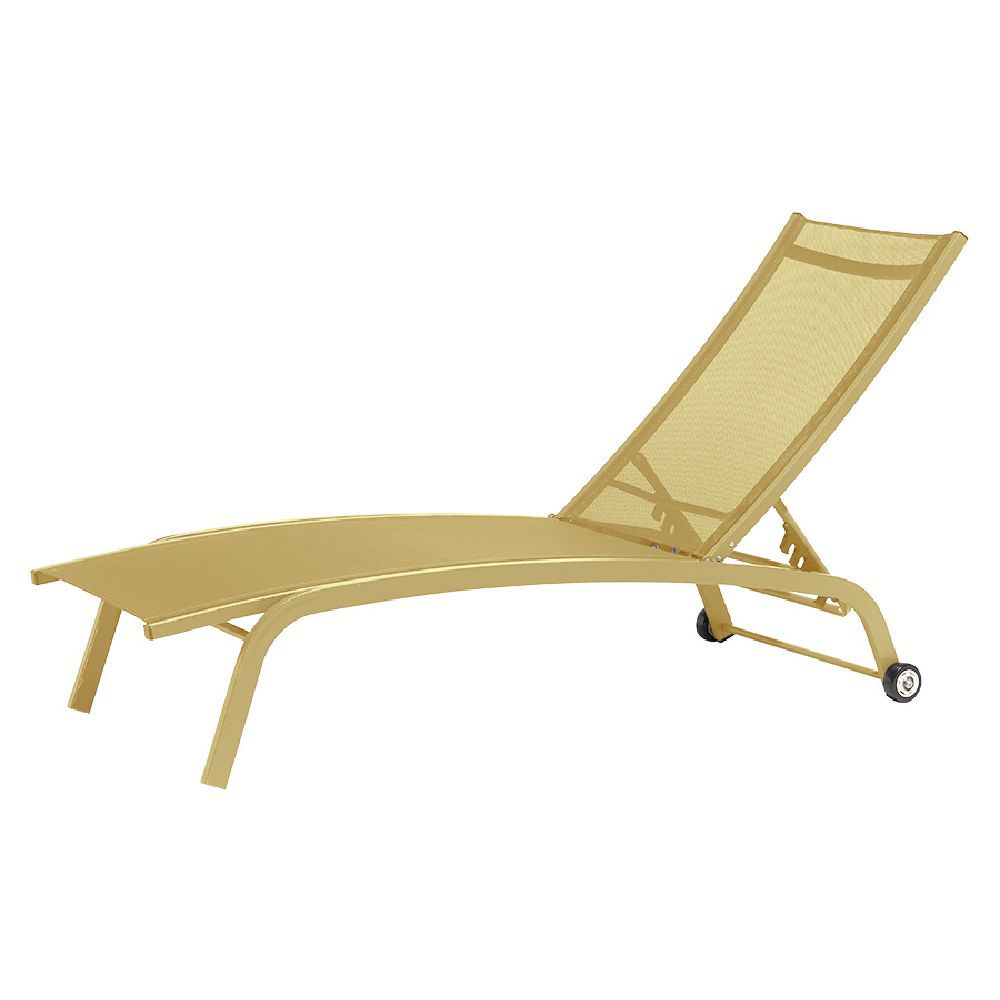 Chaise longue Stockolm jaune 186x63xH32/90cm