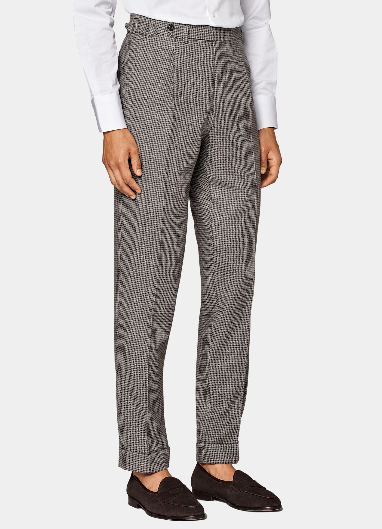 Costume trois pièces Havana coupe Tailored taupe pied-de-poule