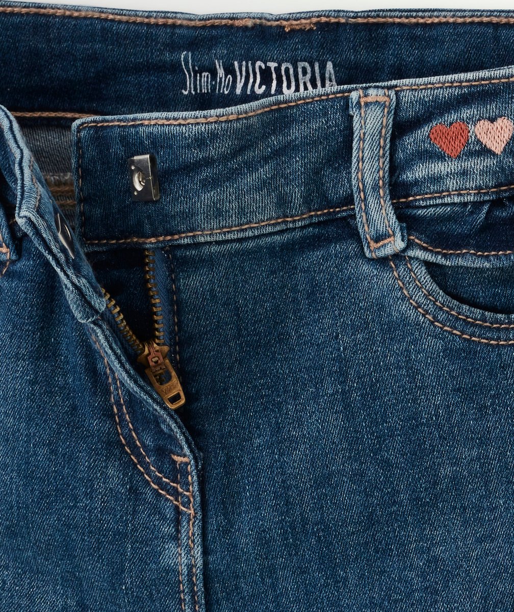 LE JEAN SLIM BLEU AVEC DÉTAILS VOLANTÉS FILLE