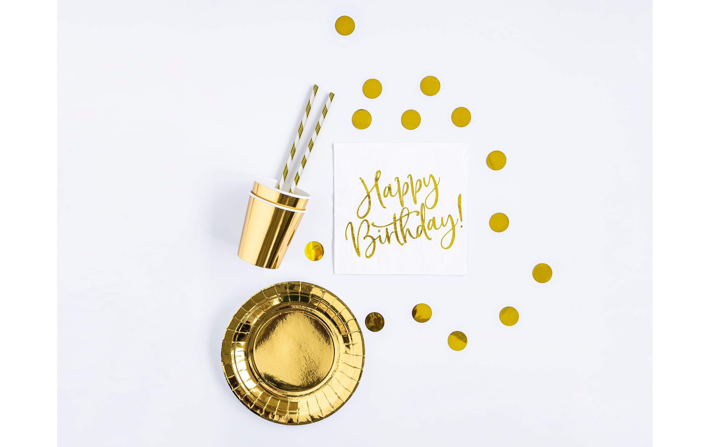 Partyset Birthday gold 7-teilig, GoldDekorations-Set für Geburtstage