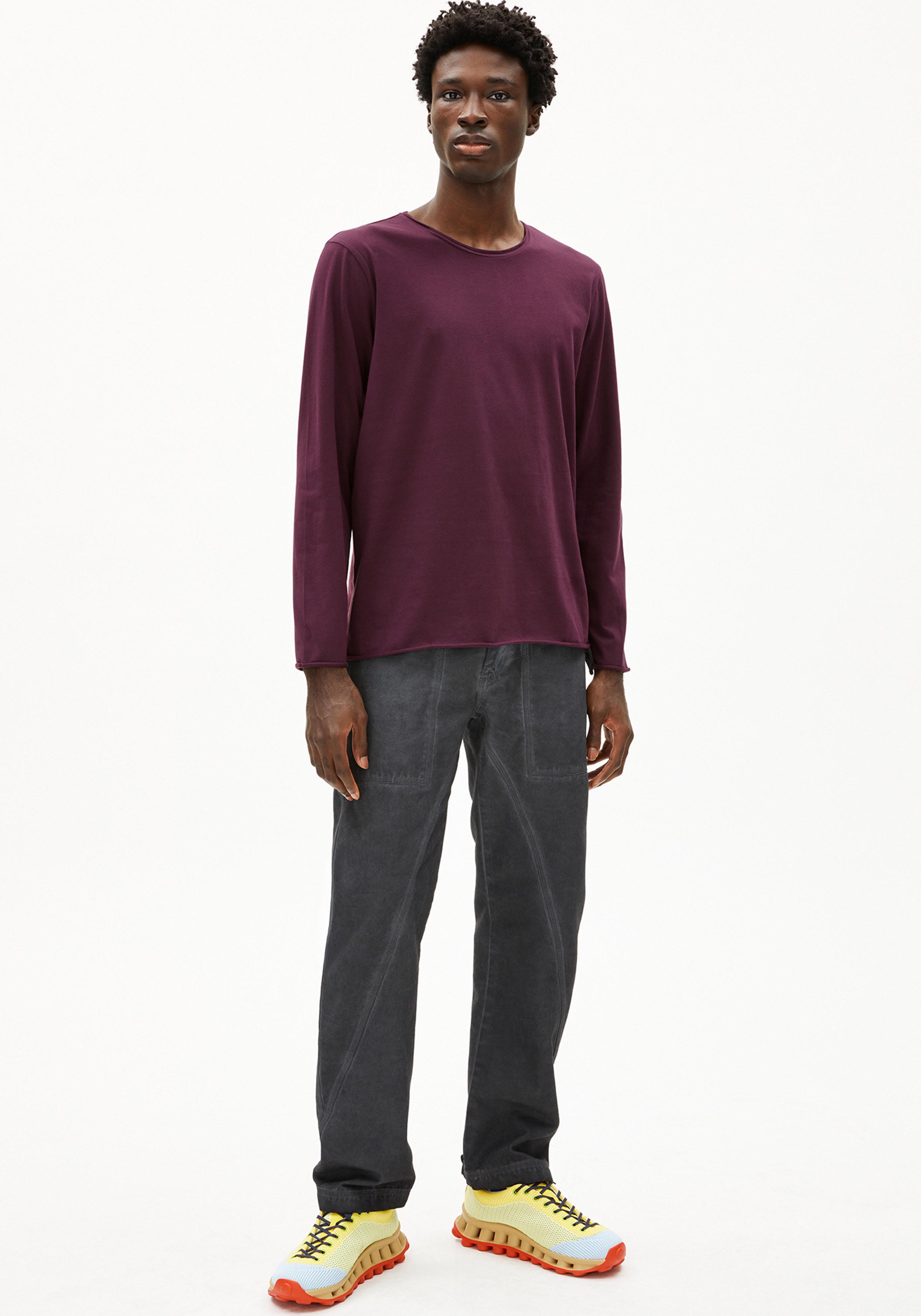 Armedangels Longsleeve Maarkos Brushed Dark Cranberry