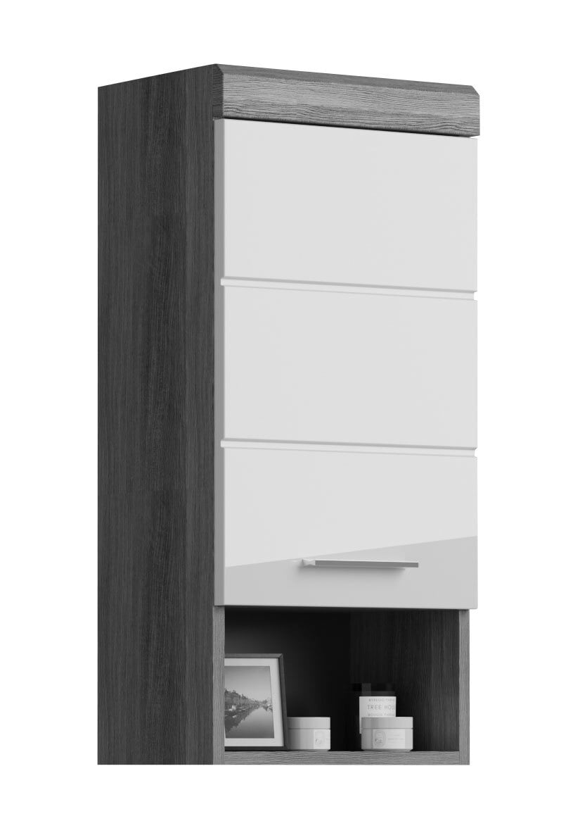 Hängeschrank SCOUT 37 x 79 cm grau/ weiß Hochglanz