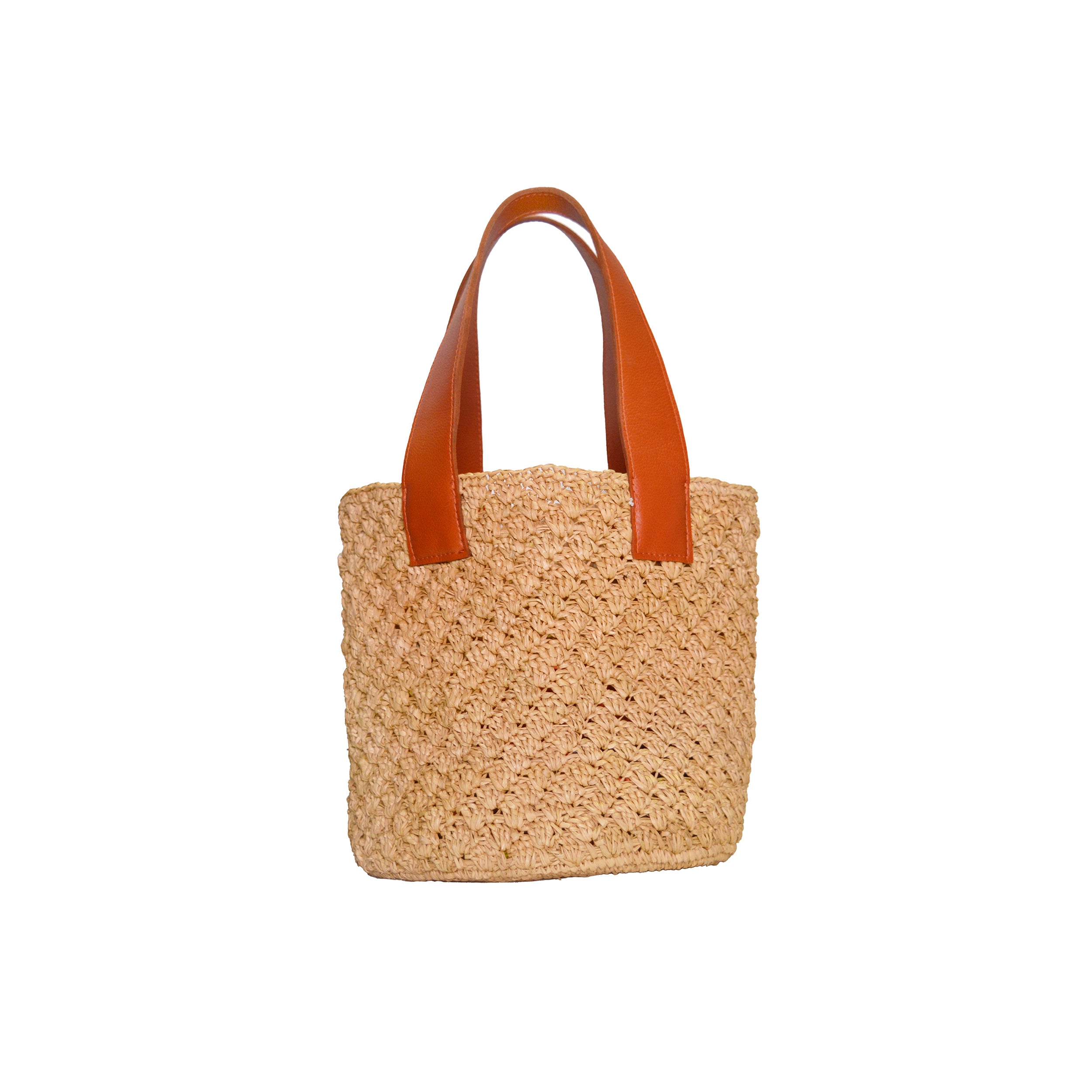 Sac cabas souple moyen à motif coquillages avec anse en cuir