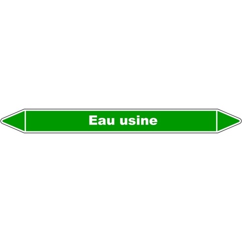 Marqueur de Tuyauterie - Eau Usine - NFX 08-105 - Vinyle Laminé