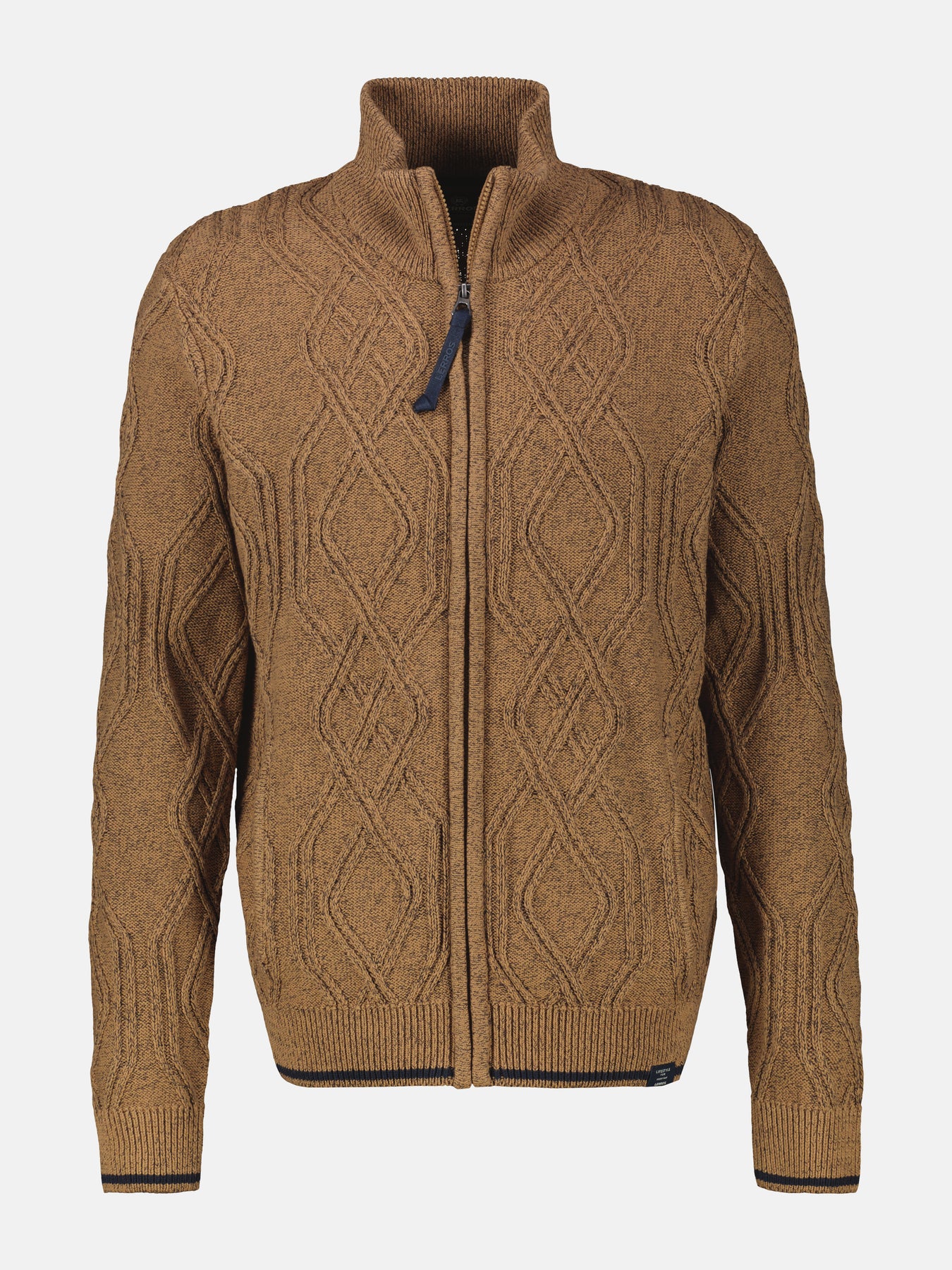 Herren-Strickjacke mit Zopfmuster