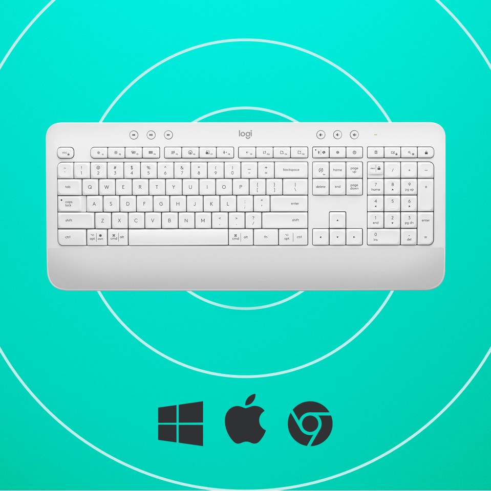 Logitech - Signature K650 Keyboard ( Nordic ) - Off White