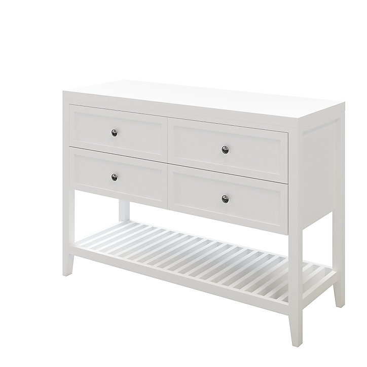 Meuble sous vasque à poser 4 tiroirs GoodHome Perma blanc 120 cm + plan de toilette