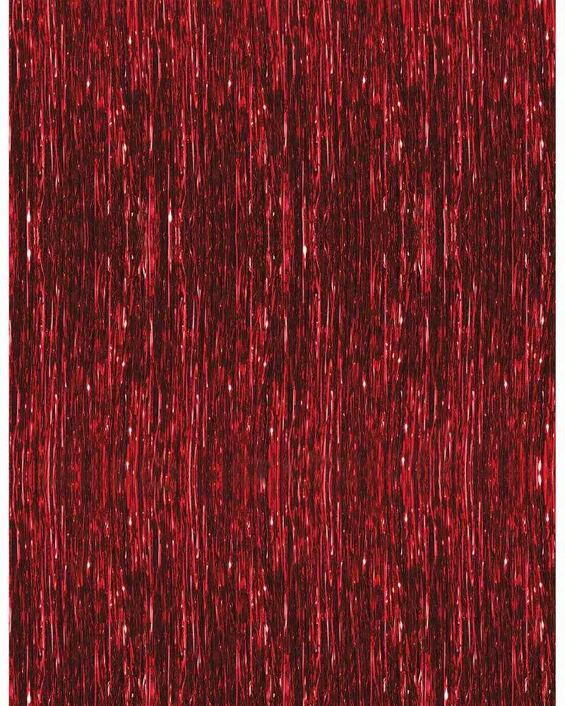 Lametta gardin 90 x 250 cm - rød