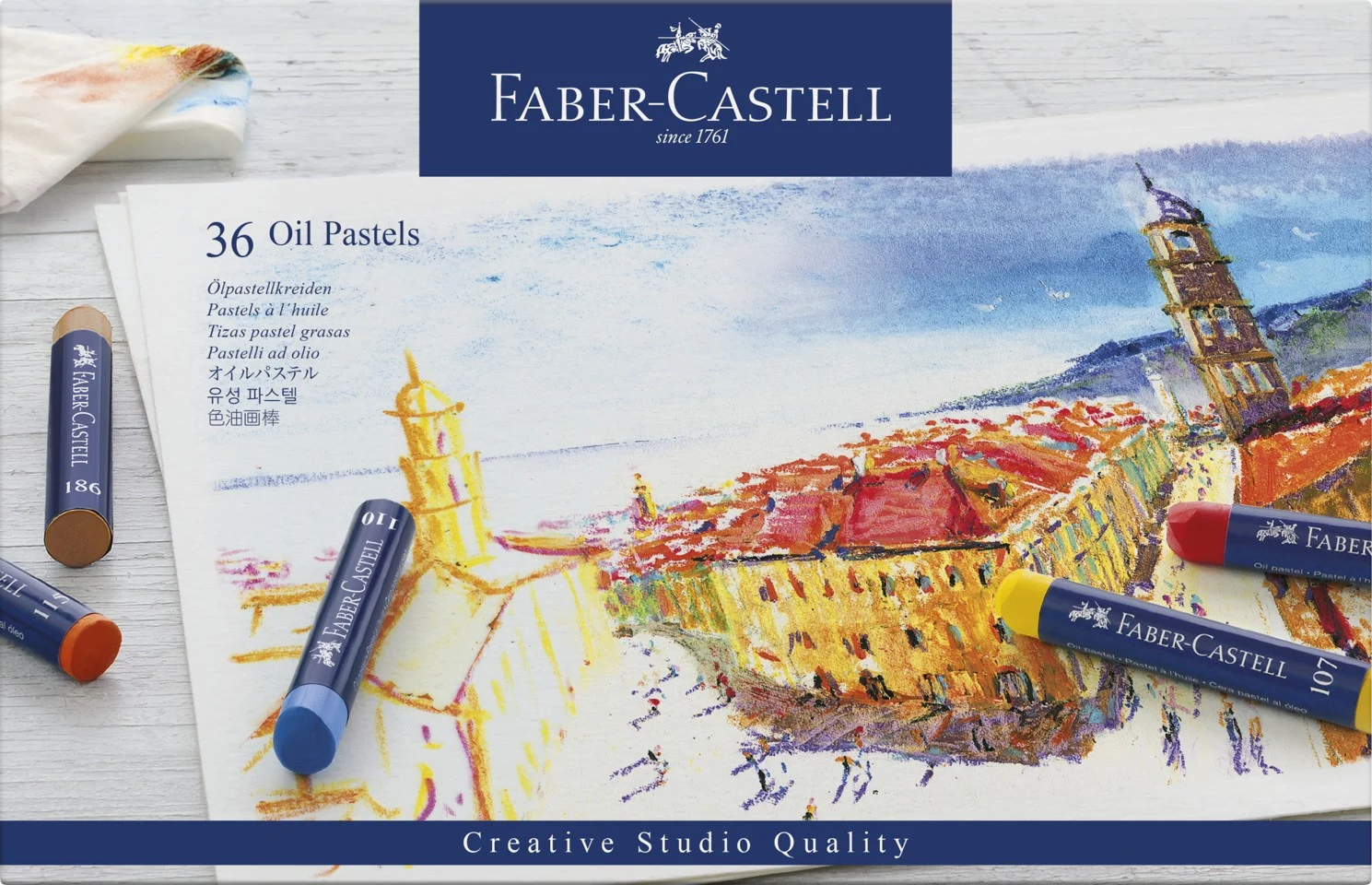 Faber-Castell - Oliekridt STUDIO QUALITY, æske med 36 stk (127036)