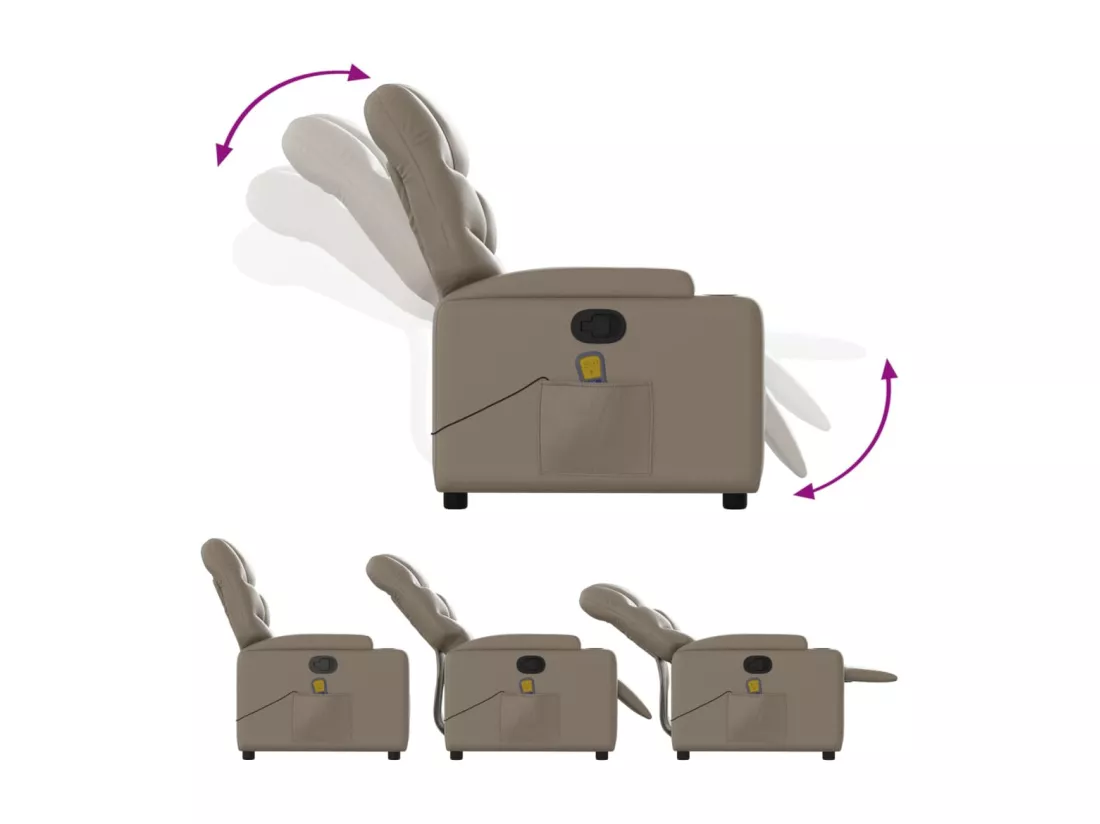 Fauteuil massant inclinable Cappuccino Similicuir