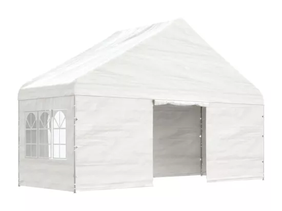 Belvédère avec toit blanc 17,84x5,88x3,75 m polyéthylène
