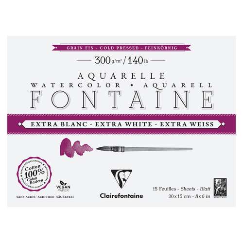 Clairefontaine Aquarellpapier FONTAINE Extra White feinkörnig