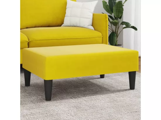 Repose-pied jaune 77x55x31 cm velours