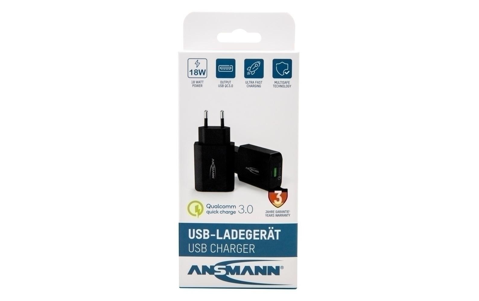 USB-Wandladegerät Home Charger 130Q, 18 W, SchwarzLeistungsstarker Indoor USB-Ladeadapter