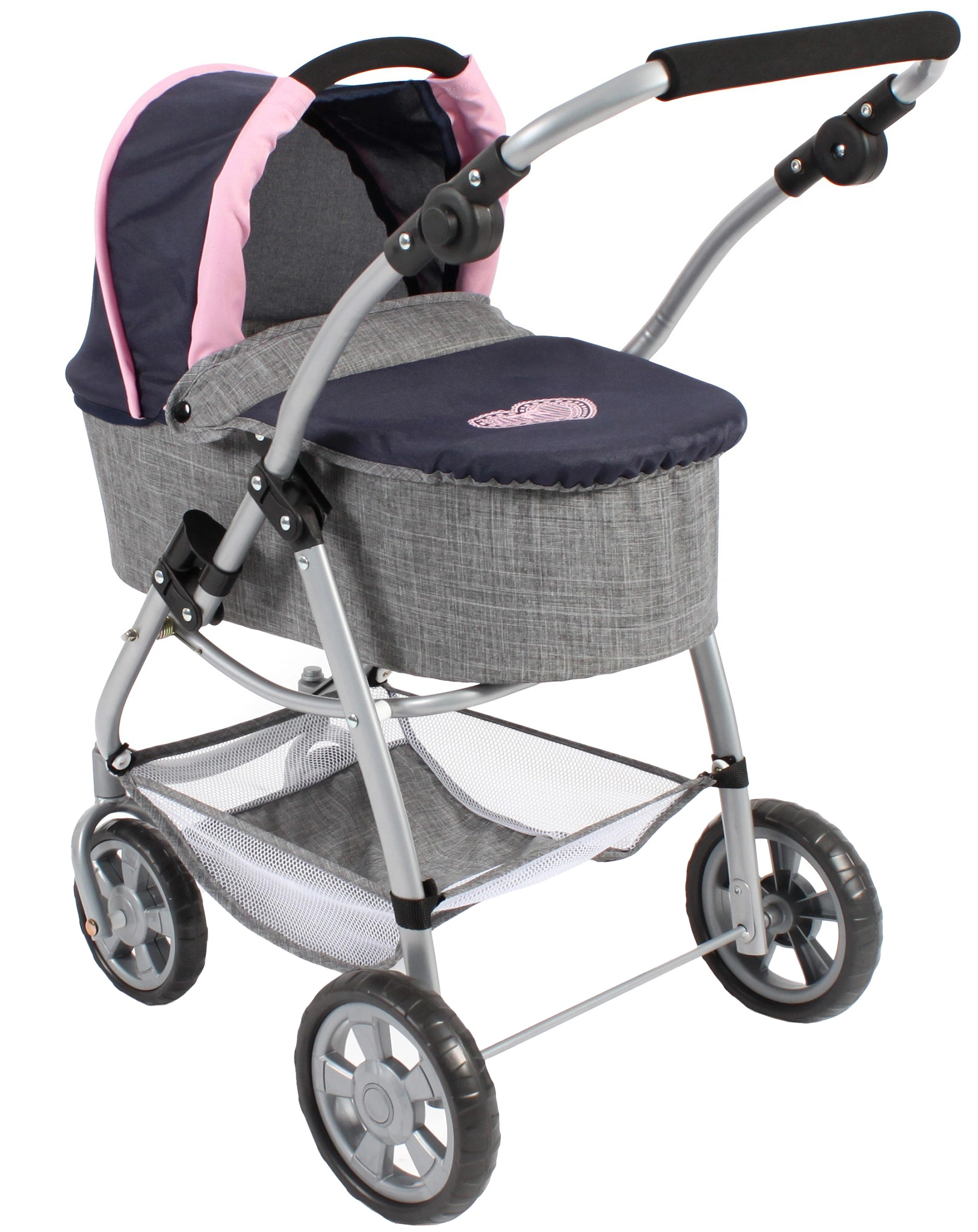 Kombi-Puppenwagen EMOTION ALL IN 3in1 in melange grau-navy