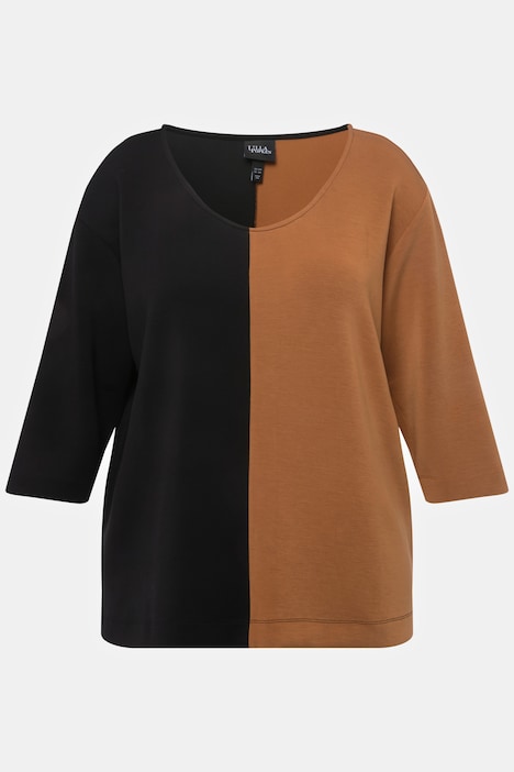 Sweatshirt, Colorblocking, Rundhals, 3/4-Arm