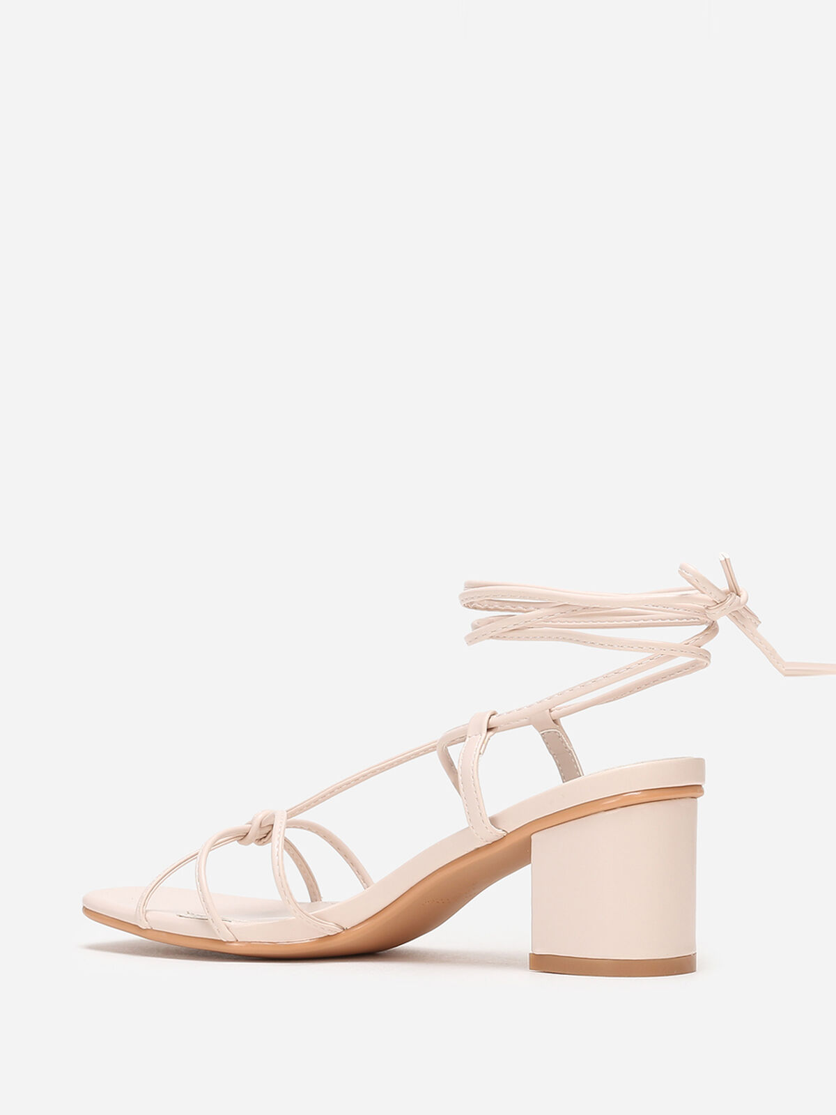 Sandales à brides entrelacées- Beige