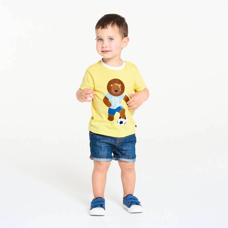 T-shirt lion foot jaune bébé garçon Jaune
