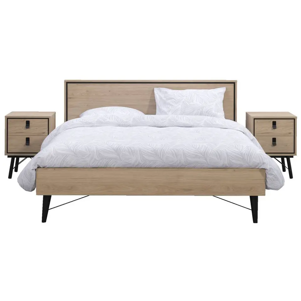 Bed Kansas - eikenkleur - 180x200 cm